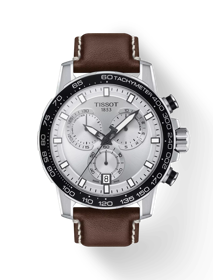 Front view of the watch Tissot Supersport Chrono with shadow