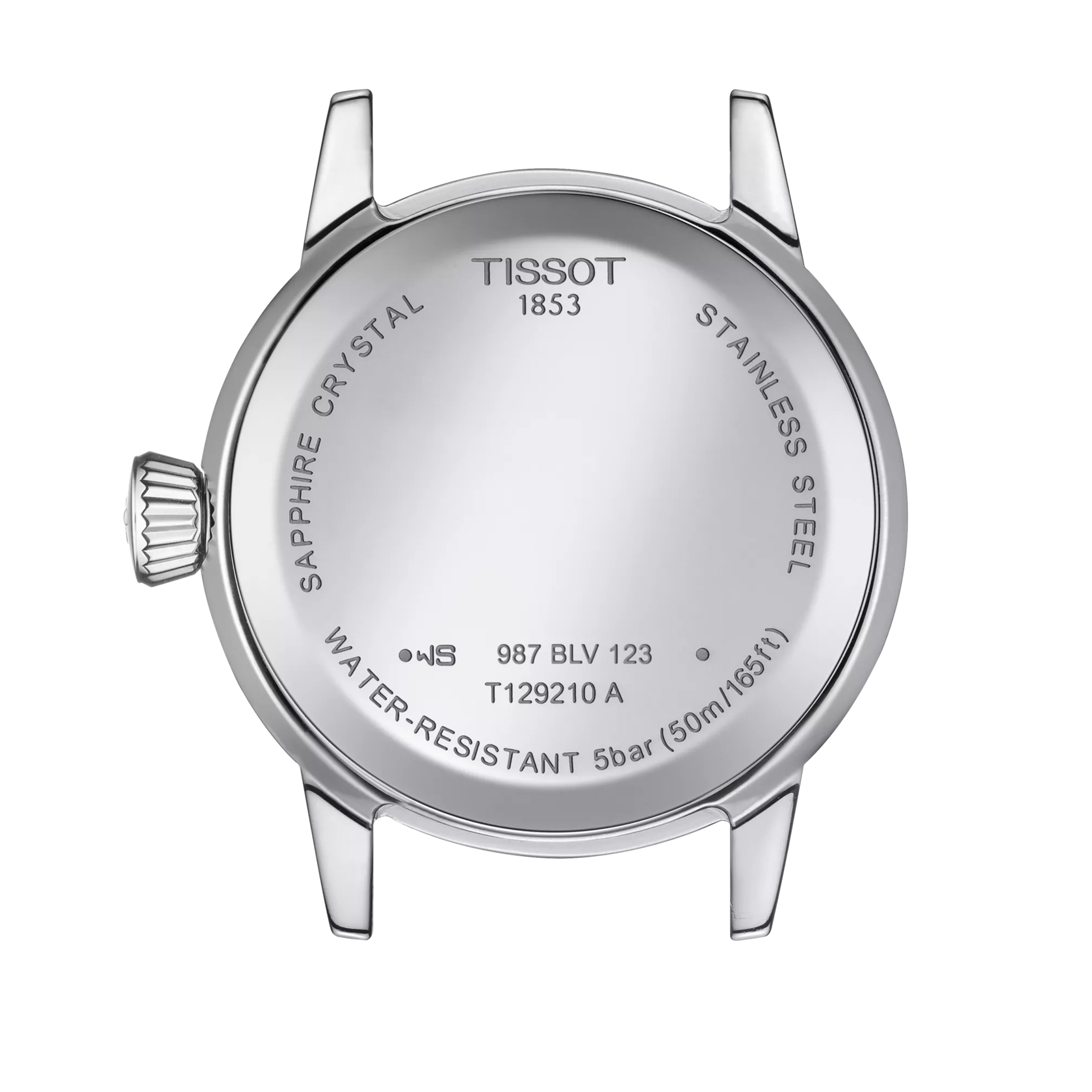Vue arrière du boîtier de la montre Tissot Classic Dream Lady