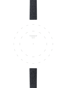 Focus on the lugs of Czarny syntetyczny pasek Tissot - 9 mm