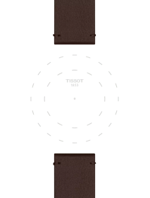 Focus on the lugs of Tissot Official Brown Synthetic Strap Lugs 22 mm