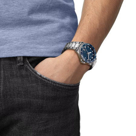 Darstellung der Uhr Tissot Seastar 1000 40mm am Handgelenk
