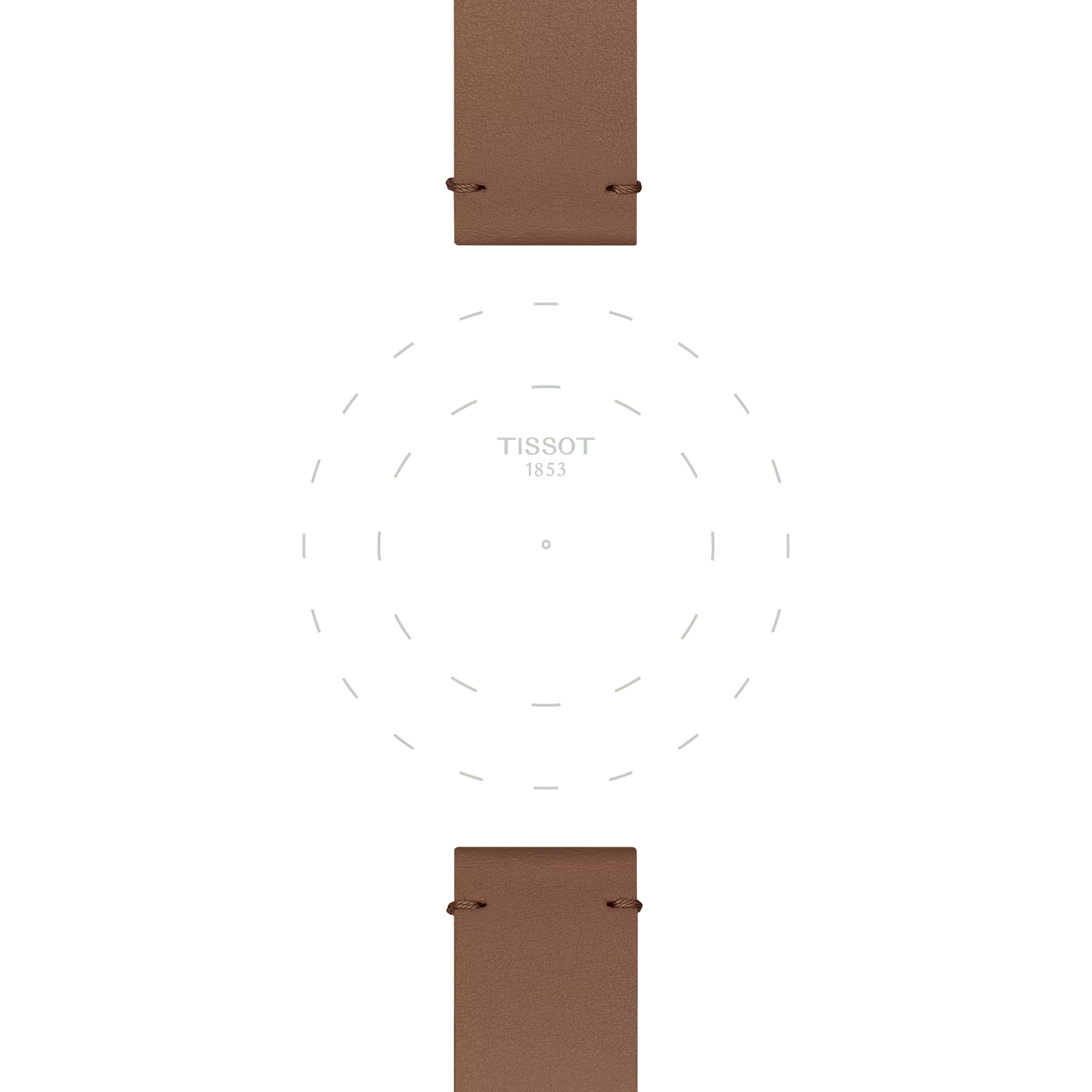 Focus on the lugs of Tissot Official Brown Synthetic Strap Lugs 18 mm