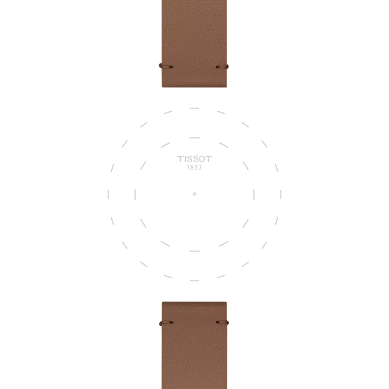 Focus on the lugs of Tissot Official Brown Synthetic Strap Lugs 18 mm