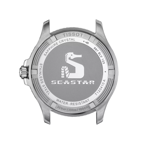 Back view of the watch case Tissot Seastar 1000 40mm