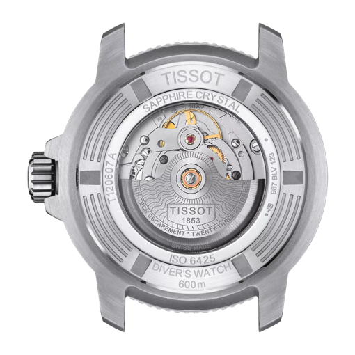 Rückansicht des Gehäuses der Uhr Tissot Seastar 2000 Professional Powermatic 80