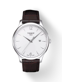 Front view of the watch Tissot Tradition with shadow