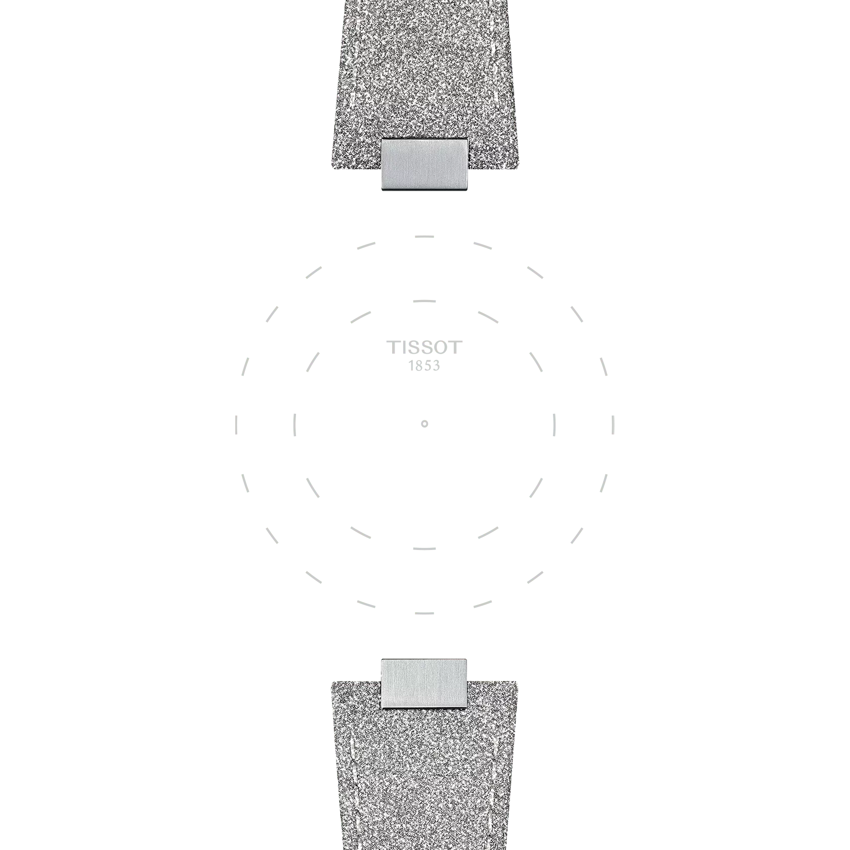 Focus on the lugs of Tissot Official Grey PRX 35mm Synthetic Strap