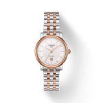 Vue de face de la montre Tissot Carson Premium Automatic Lady avec ombre