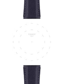 Focus on the lugs of Tissot Official Anthracite Fabric Strap Lugs 21 mm