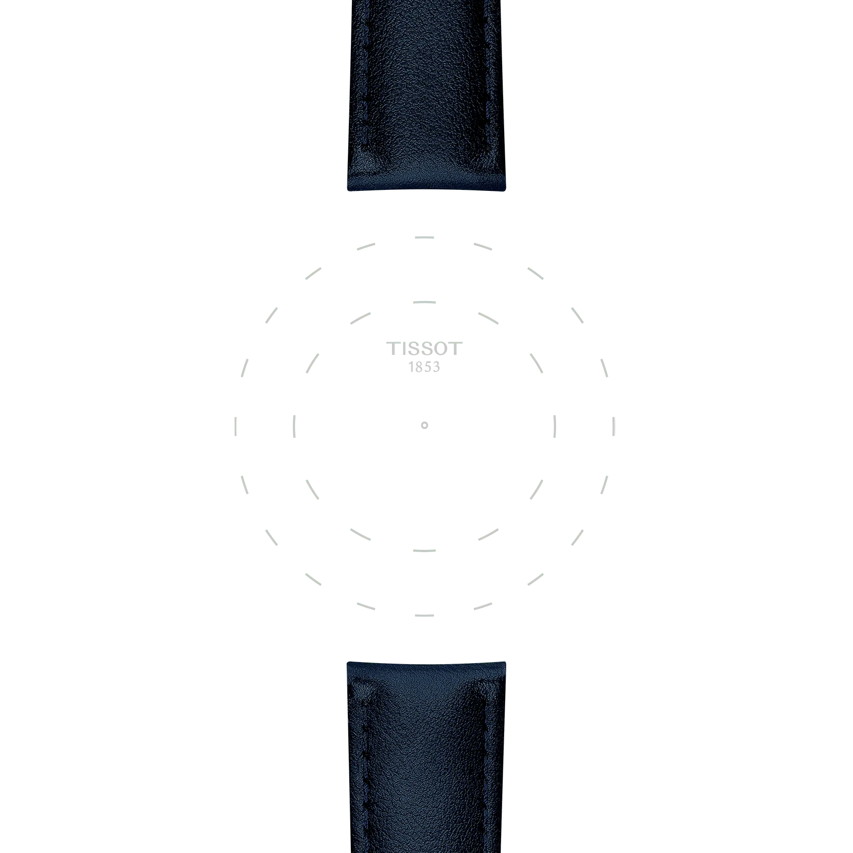 Focus on the lugs of Tissot Official Blue Synthetic Strap Lugs 20 mm