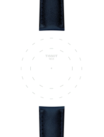 Focus on the lugs of Tissot Officiële Blauwe Synthetische Vegan Band Lugs 20 mm