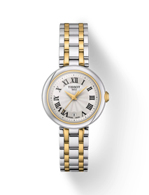 มุมมองด้านหน้าของนาฬิกา Tissot Bellissima Small lady พร้อมเงา