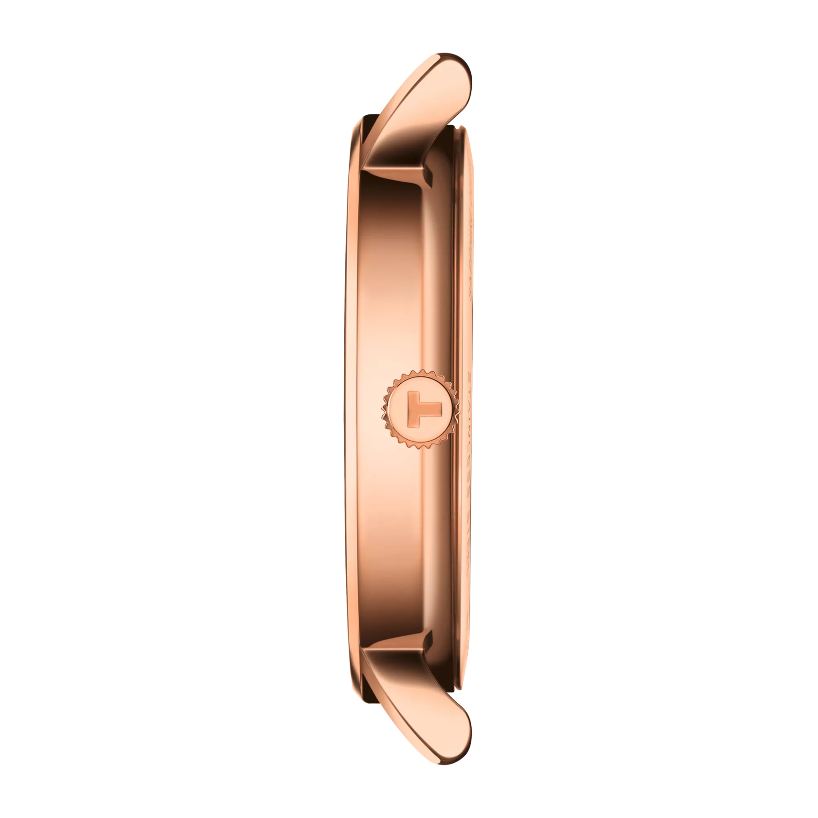 Profile view of the watch case Tissot Everytime 34mm