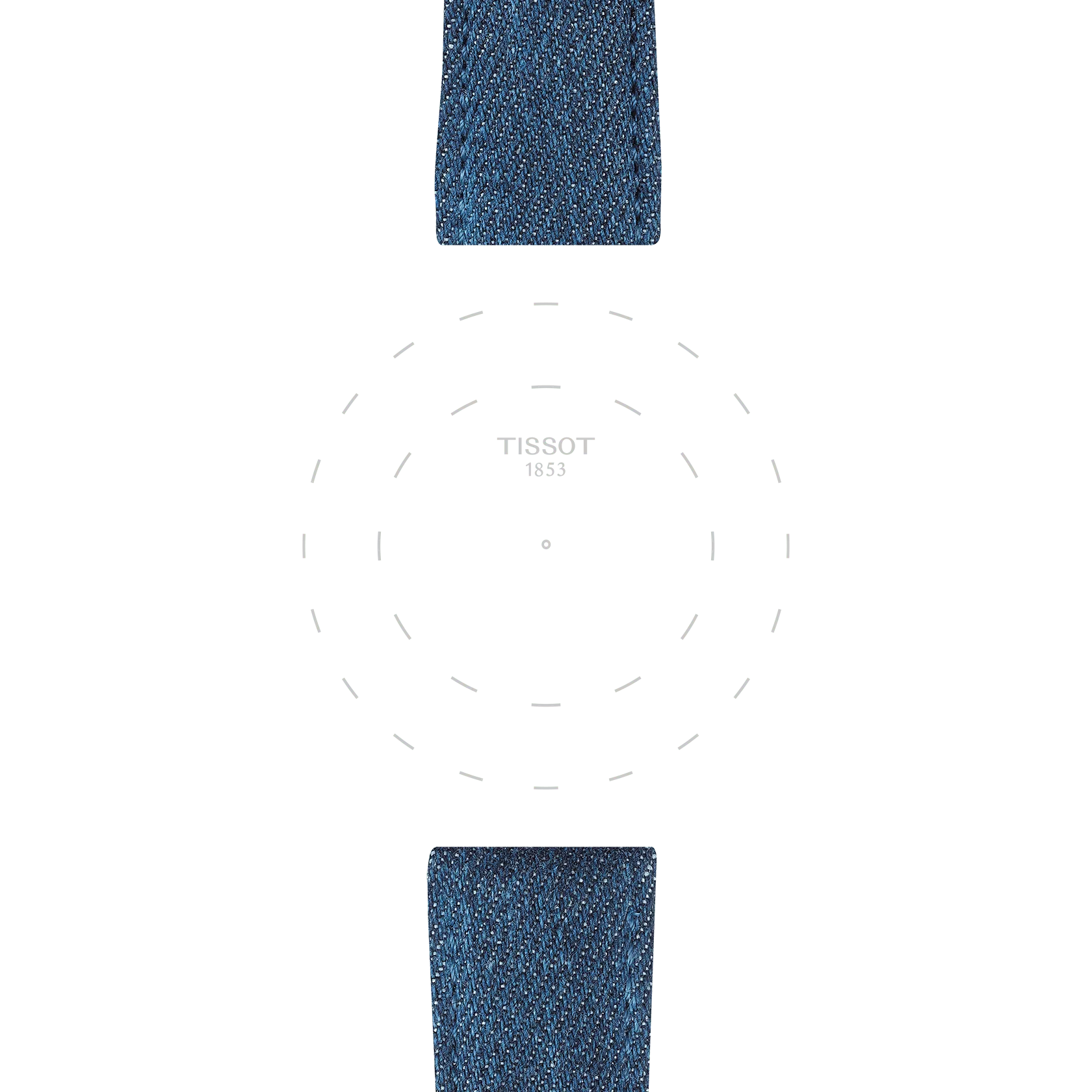 Focus on the lugs of Tissot Official Blue Textile Strap Lugs 22 mm