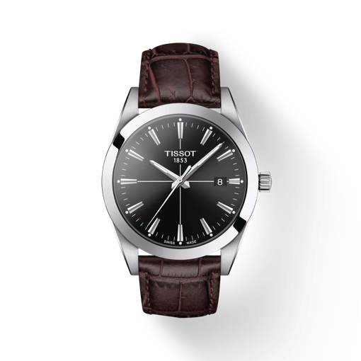 Front view of the watch Tissot Gentleman with shadow