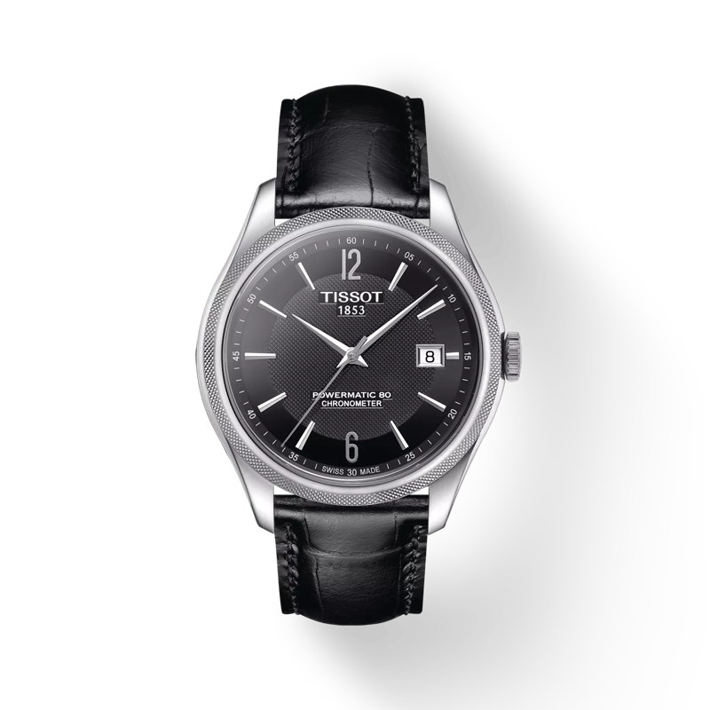 Tissot Ballade Powermatic 80 Cosc Black Dial Silver Steel Strap Watch For Men - T108.408.11.057.00