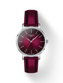 Front view of the watch Tissot Everytime 34mm with shadow