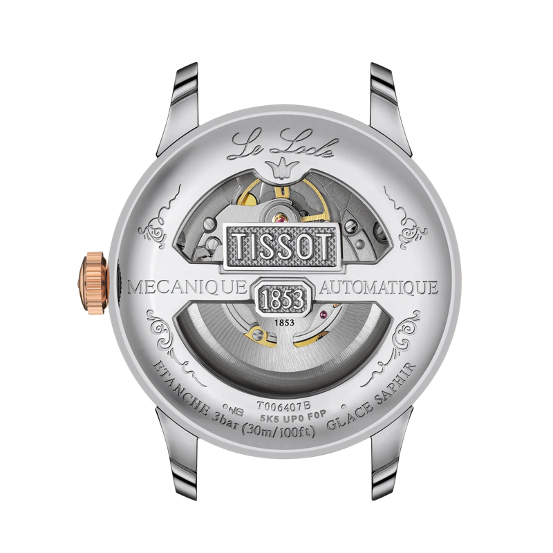 Back view of the watch case Tissot Le Locle Powermatic 80