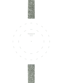 Focus on the lugs of Tissot Official Grey Synthetic Strap