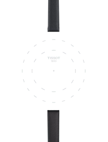Focus on the lugs of Tissot αυθεντικό μαύρο δερμάτινο λουράκι πτερύγια 09 mm