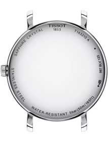 Back view of the watch case Tissot Everytime 34mm