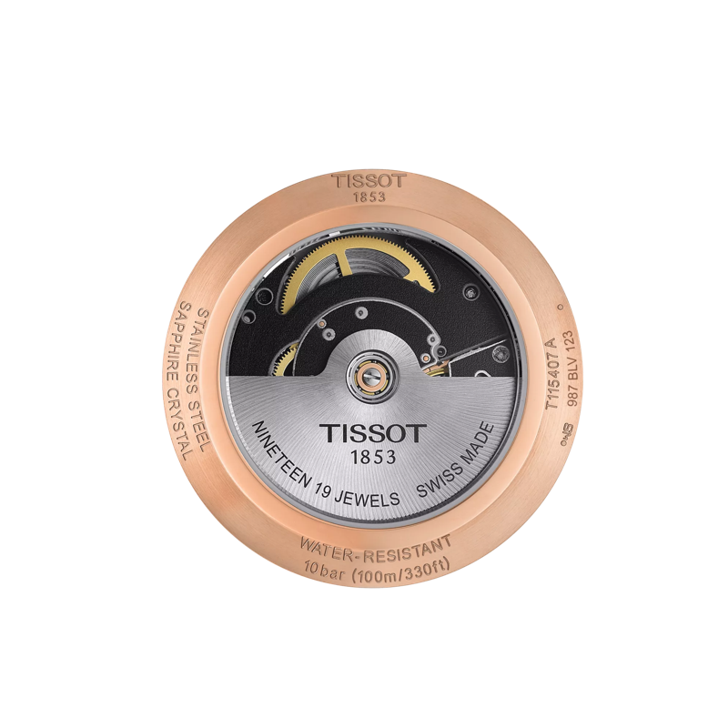 Back view of the watch case Tissot T-Race Swissmatic