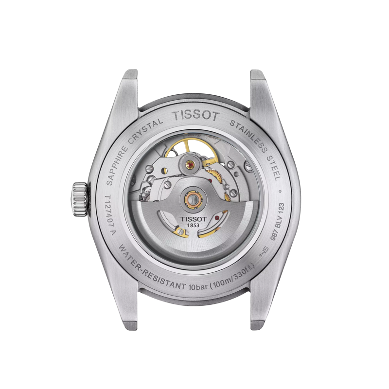 Back view of the watch case 티쏘 젠틀맨 파워매틱 80 오픈 하트