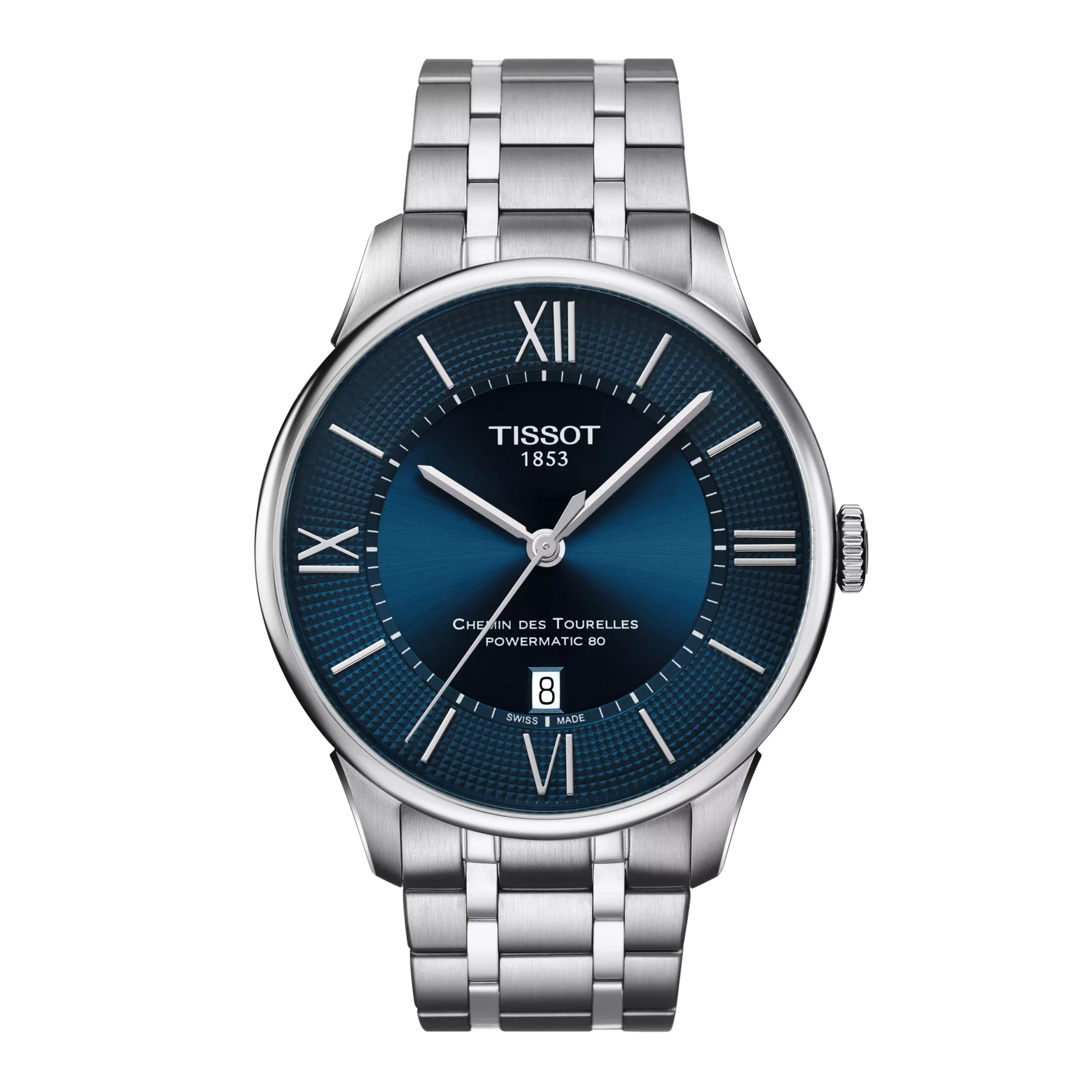 Front view of the watch Tissot Chemin des Tourelles Powermatic 80