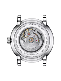 Back view of the watch case Tissot Carson Premium Lady Automatic