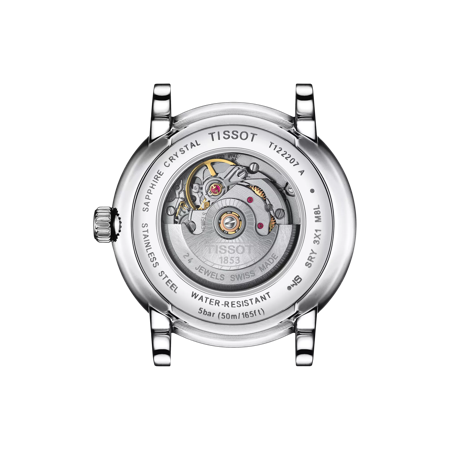 Back view of the watch case Tissot Carson Premium Lady Automatic