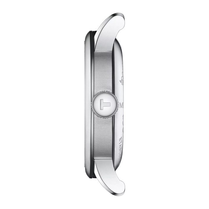 Profile view of the watch case Tissot Le Locle Powermatic 80