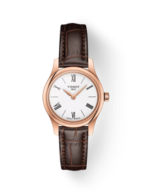 Vue de face de la montre Tissot Tradition 5.5 Lady avec ombre