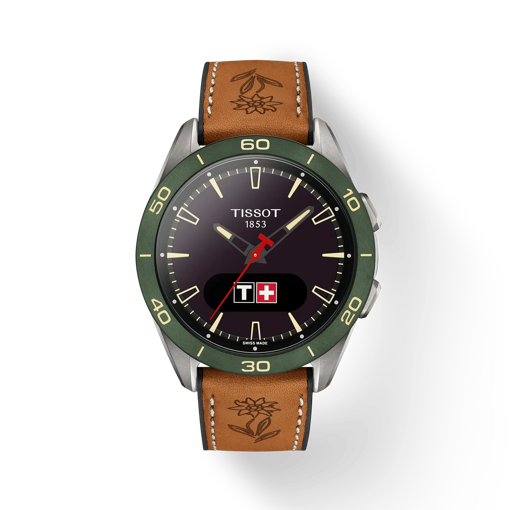 Front view of the watch Tissot T-Touch Connect Sport ESAF 2025 43.75mm with shadow