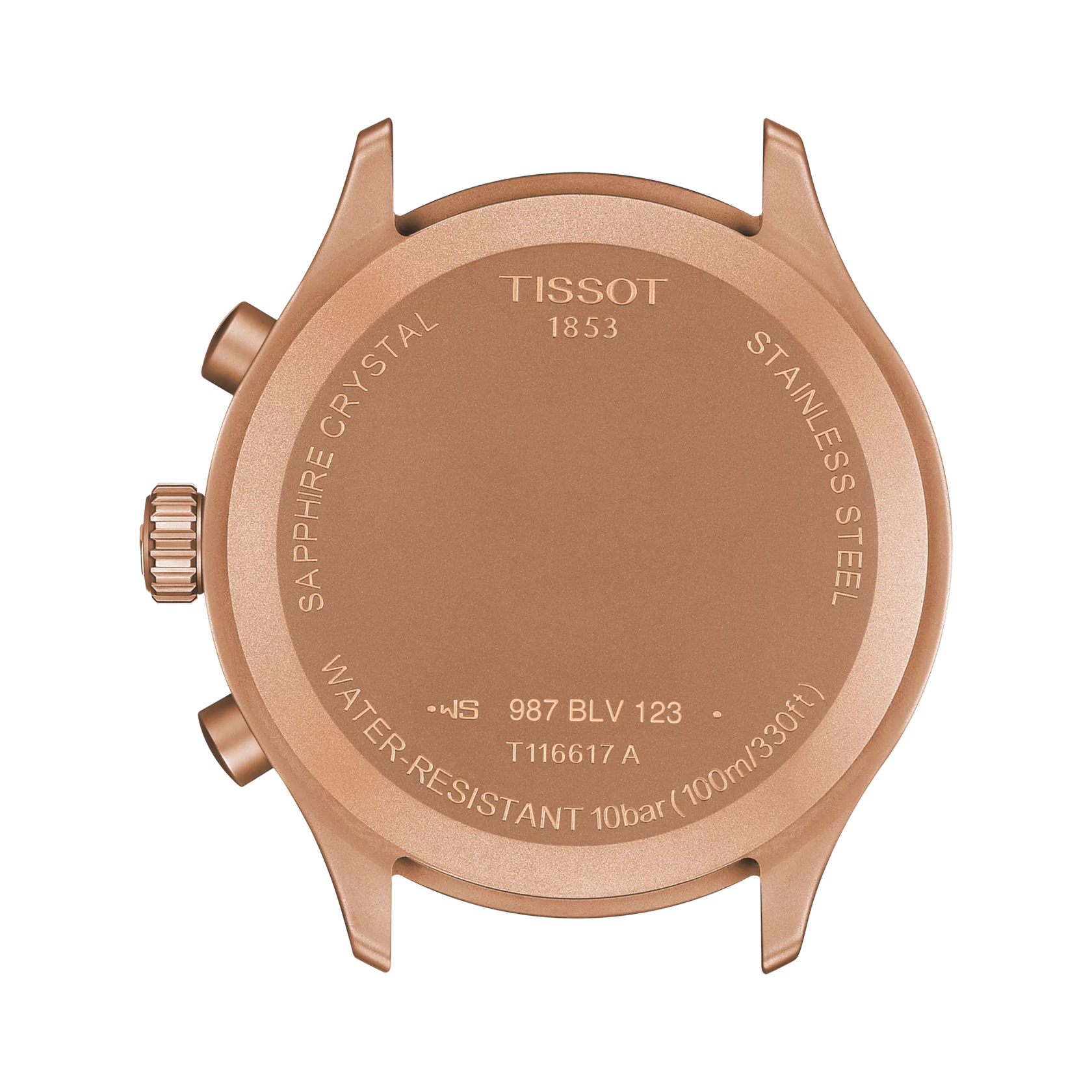 Back view of the watch case Tissot Chrono XL