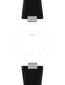 Focus on the lugs of Tissot Official PRX 40mm Black Leather Strap
