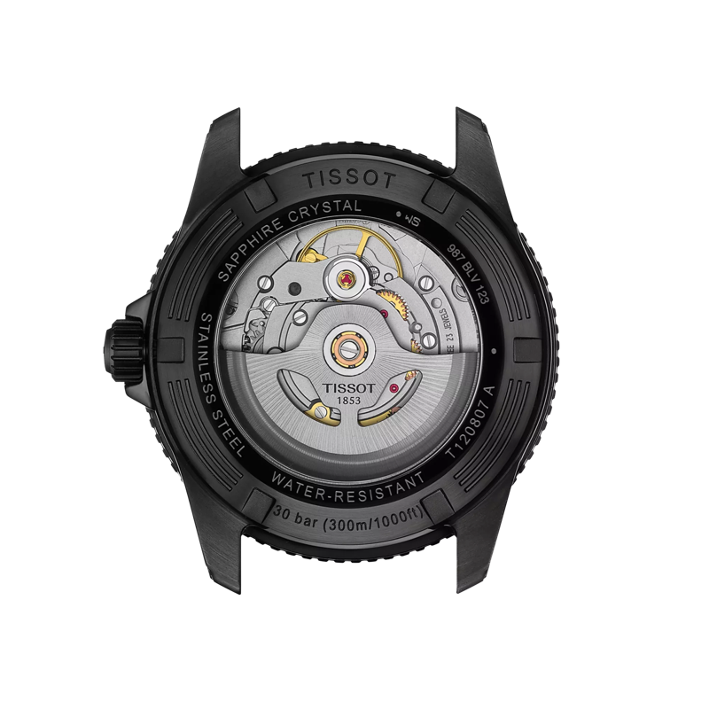 Back view of the watch case Tissot Seastar 1000 Powermatic 80 40mm