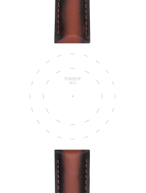 Focus on the lugs of Tissot Official Brown Leather Strap Lugs 20 mm