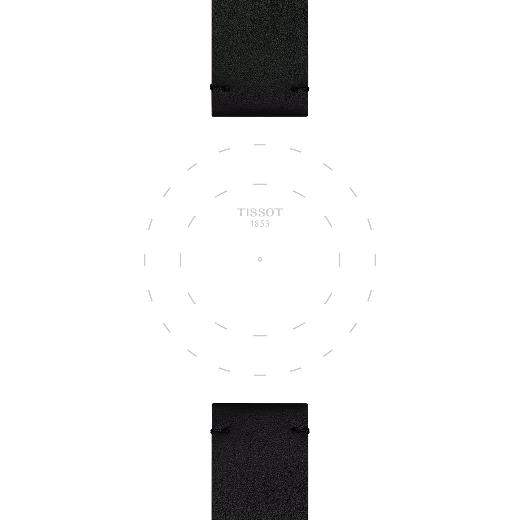 TISSOT オフィシャル ブラック ストラップ ラグ 20 mmのラグのフォーカス
