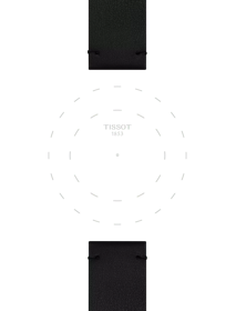 Focus on the lugs of Tissot Official Black Synthetic Strap 20 mm