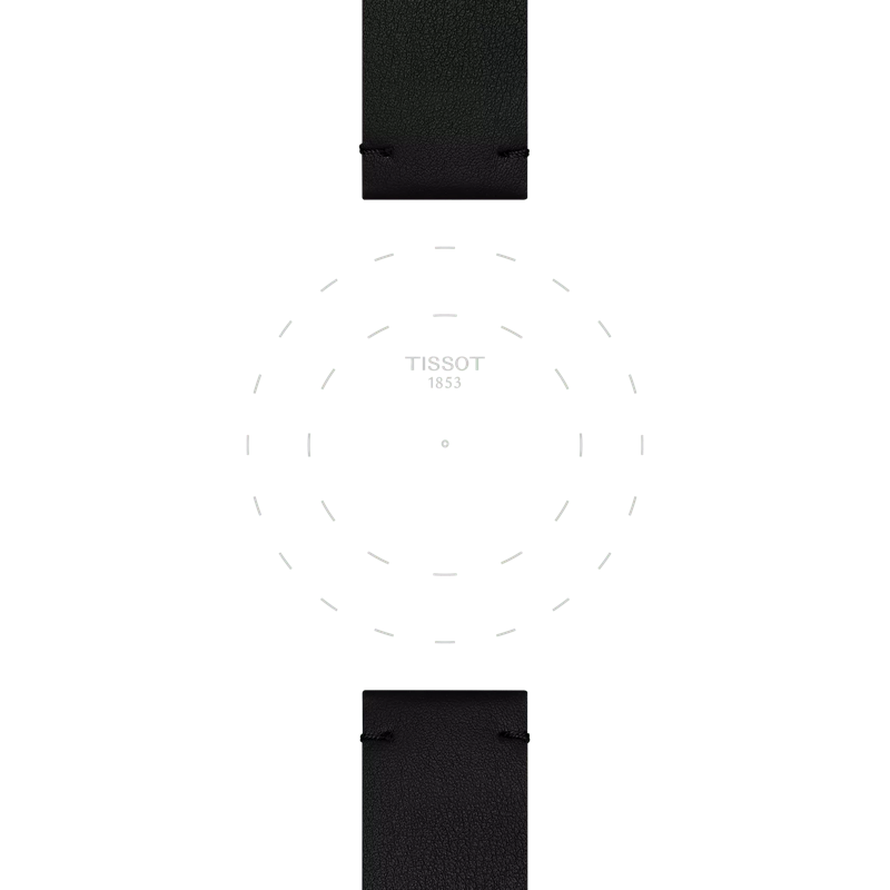 TISSOT オフィシャル ブラック ストラップ ラグ 20 mmのラグのフォーカス