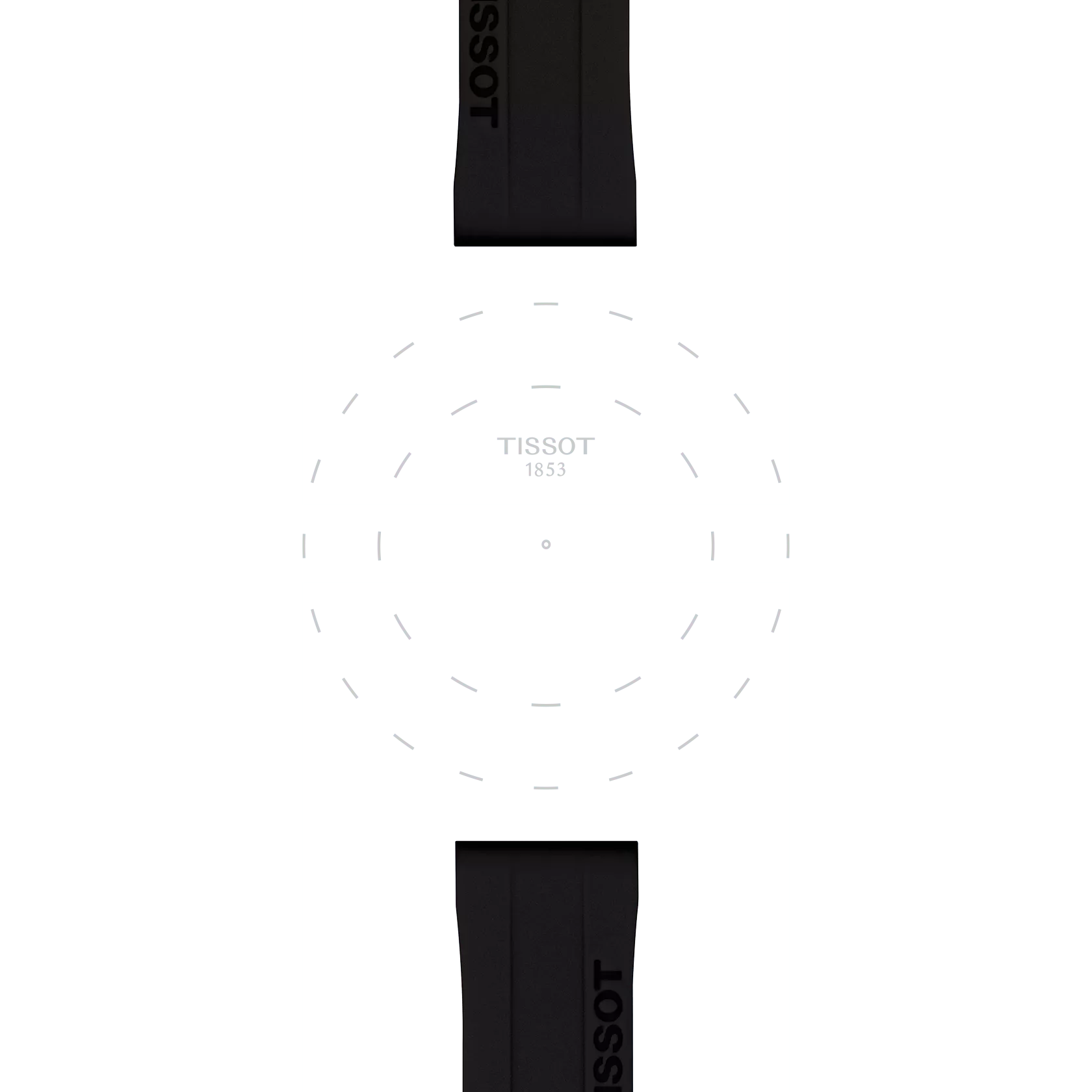 Focus on the lugs of Tissot Official Black Silicone Strap Lugs 18 mm
