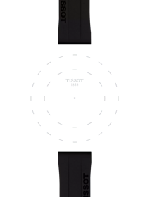 Focus on the lugs of Tissot Official Orange Silicone Strap Lugs 18 mm