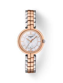 Front view of the watch Tissot Flamingo with shadow