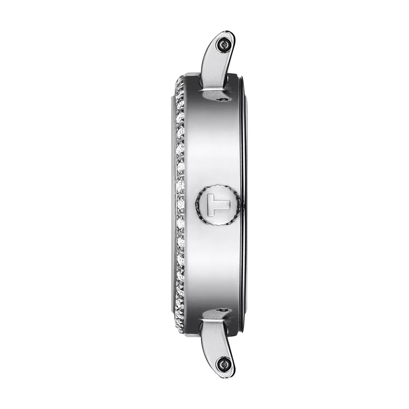 Profile view of the watch case Tissot Lovely Round