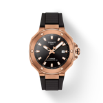 Front view of the watch Tissot T-Race Powermatic 80 41mm with shadow
