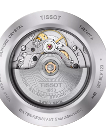 Back view of the watch case TISSOT ジェントルマン オートマティック パワーマティック80 シリシウム 18K ゴールド
