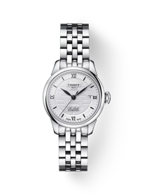 Front view of the watch Tissot Le Locle Automatic Double Happiness Lady with shadow