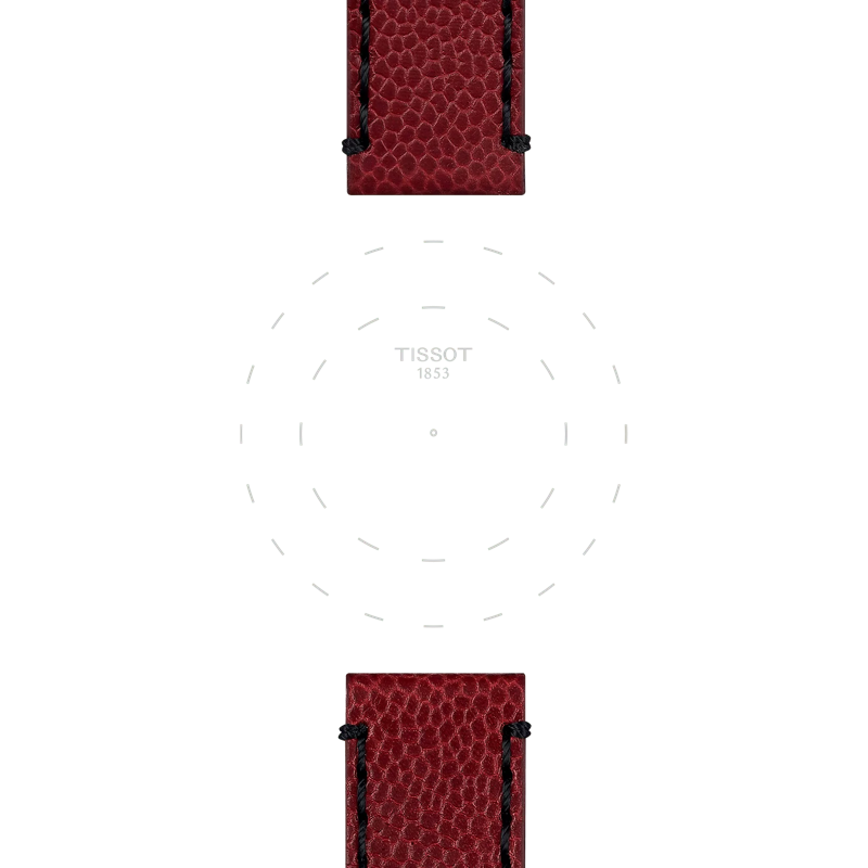 TISSOT バーガンディ レザー ストラップ 22MMのラグのフォーカス