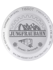 Back view of the watch case Tissot Everytime 30mm Jungfraubahn Edition
