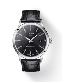 Front view of the watch Tissot Classic Dream Swissmatic with shadow